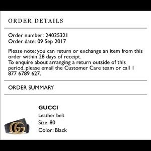 Authentic Gucci belt